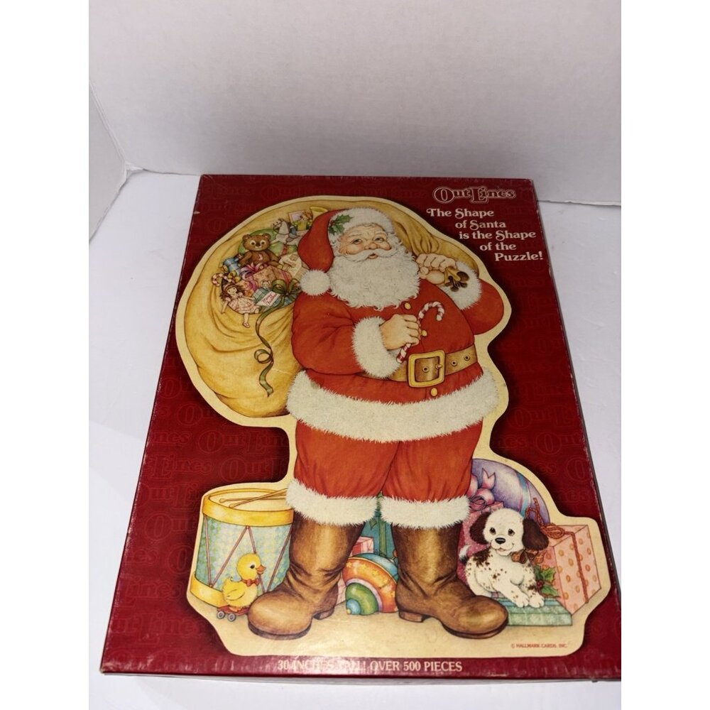 1981 Springbok Puzzle Outlines Santa Shaped Puzzle 500 pcs PZL5502 Complete